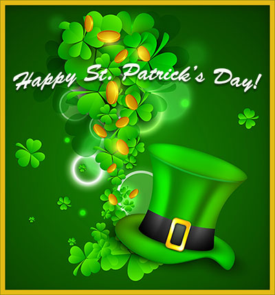 Happy-St-Patricks-Day-Images picture of a green top hat and clovers